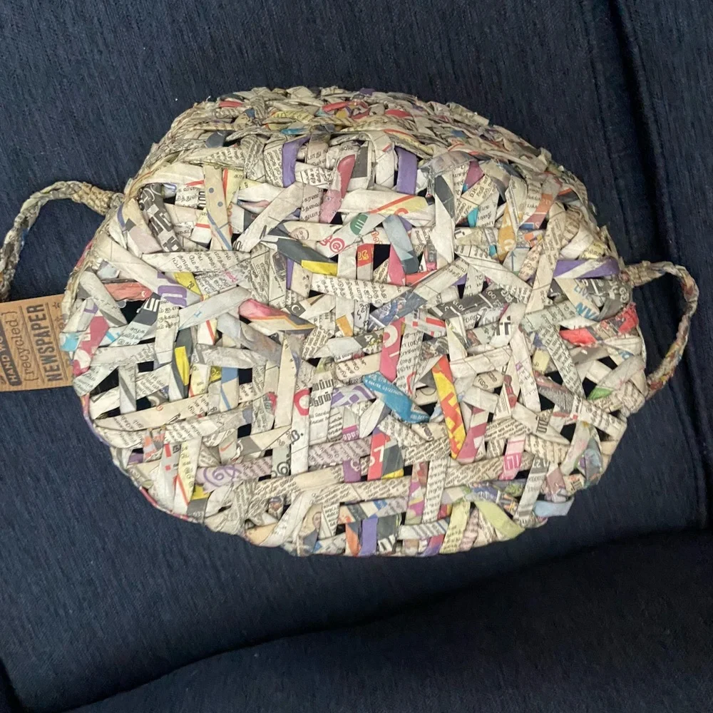 NWT Trader Joe's Colorful Handcrafted Woven Basket
